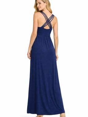 Calvin Klein Navy Crisscross-Back Maxi Dress